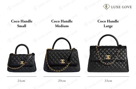 chanel coco handle size comparison